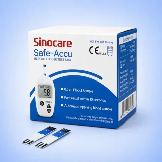 Original Sinocare Safe Accu Test Strip for Blood Glucose Monitoring in Bangladesh